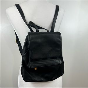 Rolf’s Black Pebbled Leather Backpack Purse